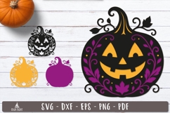 3d Floral Jack O Lantern Halloween Layered SVG design
