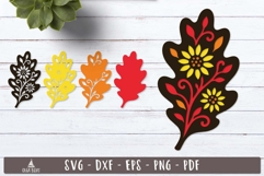 3d Floral Oak Leaf Layered SVG design