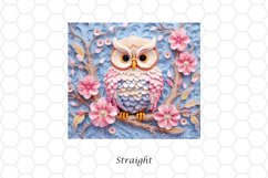 3D Floral Owl 20 oz Skinny Tumbler Wrap Sublimation Design