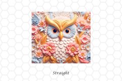 3D Floral Owl 20 oz Skinny Tumbler Wrap Sublimation Design