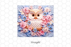 3D Floral Owl 20 oz Skinny Tumbler Wrap Sublimation Design