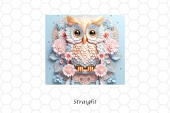 3D Floral Owl 20 oz Skinny Tumbler Wrap Sublimation Design