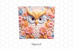 3D Floral Owl 20 oz Skinny Tumbler Wrap Sublimation Design