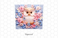 3D Floral Owl 20 oz Skinny Tumbler Wrap Sublimation Design