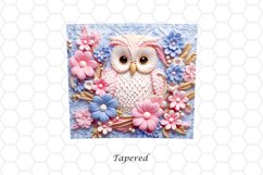 3D Floral Owl 20 oz Skinny Tumbler Wrap Sublimation Design