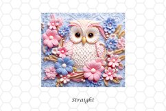 3D Floral Owl 20 oz Skinny Tumbler Wrap Sublimation Design