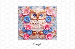 3D Floral Owl 20 oz Skinny Tumbler Wrap Sublimation Design