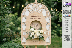 3D Floral Wedding Welcome Sign Laser Cut | Wedding Decor SVG Product Image 1