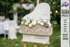3D Floral Welcome Signs Laser Cut Bundle | Wedding Decor SVG Product Image 13