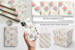Digital Paper 3D Floral Seamless Product Image 1