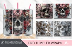 3D Floral Skull Tumbler Wrap Product Image 1