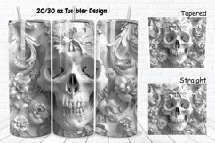 3D Floral Skull 20/30oz Skinny Tumbler Product Image 1