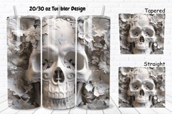 3D Floral Skull 20/30oz Skinny Tumbler Product Image 1