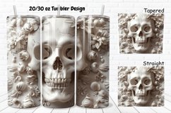 3D Floral Skull 20/30oz Skinny Tumbler Product Image 1