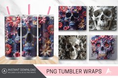 3D Floral Skull Tumbler Wrap Product Image 1