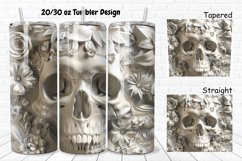 3D Floral Skull 20/30oz Skinny Tumbler Product Image 1