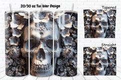 3D Floral Skull 20/30oz Skinny Tumbler Product Image 1