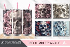 3D Floral Skull Tumbler Wrap Product Image 1