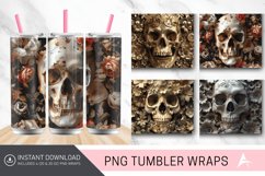 3D Floral Skull Tumbler Wrap Product Image 1