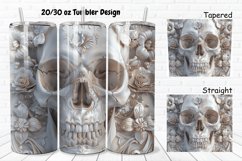 3D Floral Skull 20/30oz Skinny Tumbler Product Image 1