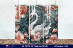 3D Floral Swan Break Tumbler Wrap Product Image 1