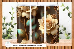 Floral 3D Tumbler Sublimation PNG I Tumbler Wrap Product Image 2