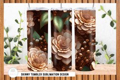 Floral 3D Tumbler Sublimation PNG I Tumbler Wrap Product Image 3