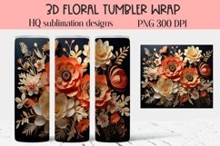 3D floral tumbler wrap PNG for sublimation Product Image 1