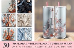 3D Floral Violin Floral Tumbler Wrap Bundle Product Image 1