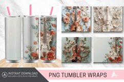 3D Floral Violin Floral Tumbler Wrap Product Image 1