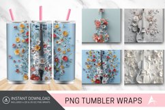 3D Floral Violin Floral Tumbler Wrap Product Image 1