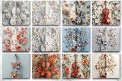 3D Floral Violin Floral Tumbler Wrap Bundle Product Image 3