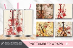 3D Floral Violin Tumbler Wrap Product Image 1