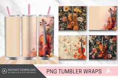 3D Floral Violin Tumbler Wrap Product Image 1