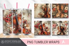 3D Floral Violin Tumbler Wrap Product Image 1