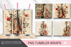 3D Floral Violin Tumbler Wrap Product Image 1