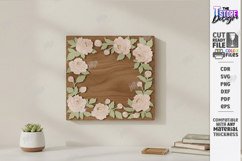 3D Floral Wall Art Laser Cut | Layered Flowers Sign Product Image 1
