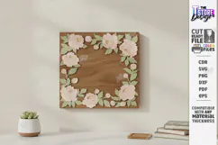 3D Floral Wall Art Laser Cut | Layered Flowers Sign Product Image 1
