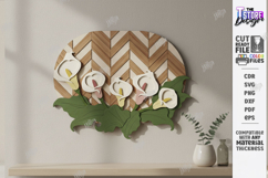 3D Floral Wall Art Laser Cut | Layered Flowers Sign Product Image 1