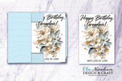 Bundle of 3 PNGs printable card templates for Grandma Birthday celebrations with beautiful 3d flowers and quote Happy Birthday, Grandma , Worlds best Grandma , With lots of love, I feel so grateful for all your love. BONUS- SVG envelope template for card.