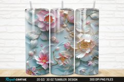 3D Florals In Harmony 20/30oz Skinny Tumbler Product Image 1