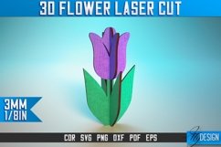 3D Flowers Laser Cut SVG | Laser Cut Design | Wooden Flowers Product Image 1