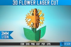3D Flowers Laser Cut SVG | Laser Cut Design | Wooden Flowers Product Image 1