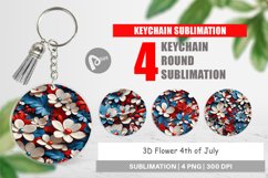 Keychain 3D Flower 4th of July Product Image 1