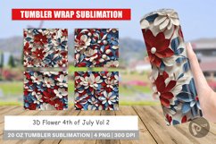 Tumbler Wrap 3D Flower 4th of July Product Image 1