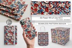 Digital Paper 3D Flower 4th of July Product Image 1