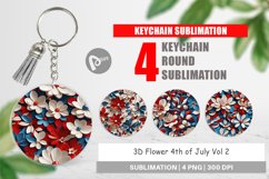 Keychain 3D Flower 4th of July Product Image 1