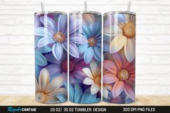 3D Flower Colored Daisy 20/30oz Skinny Tumbler Product Image 1