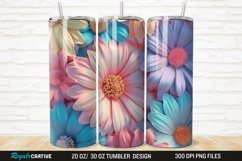3D Flower Colored Daisy 20/30oz Skinny Tumbler Product Image 1