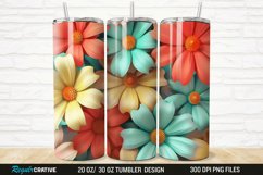 3D Flower Colored Daisy 20/30oz Skinny Tumbler Product Image 1